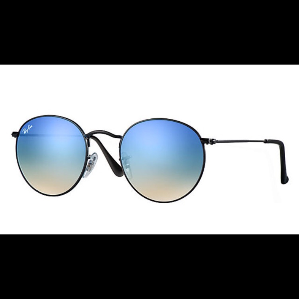 Ray bans blue gradient flash round sunglasses